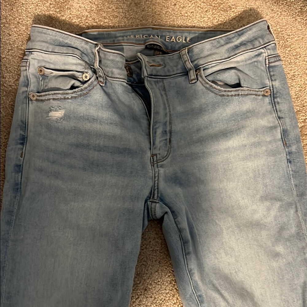 American Eagle Outfitters Blue Flare Jeans with Wide Leg